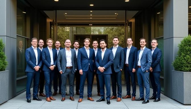 Il team di Copertura Mobile Networks all’ingresso della sede centrale