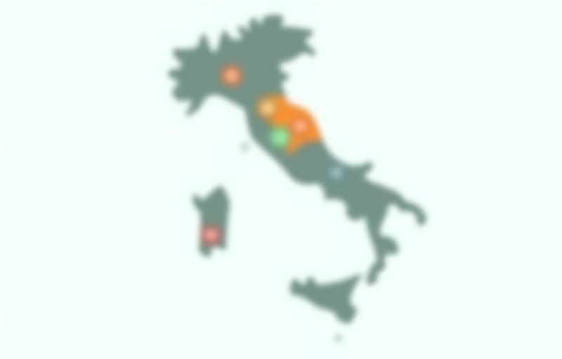 Mappa dell’Italia con aree di copertura evidenziate